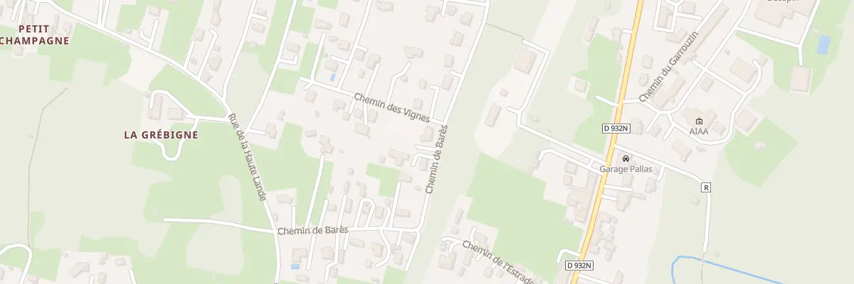 Plan du 343 Che de Barès à Roquefort