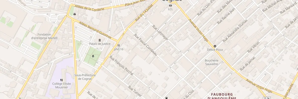 Plan du 20 Rue Pascal Combeau à Cognac