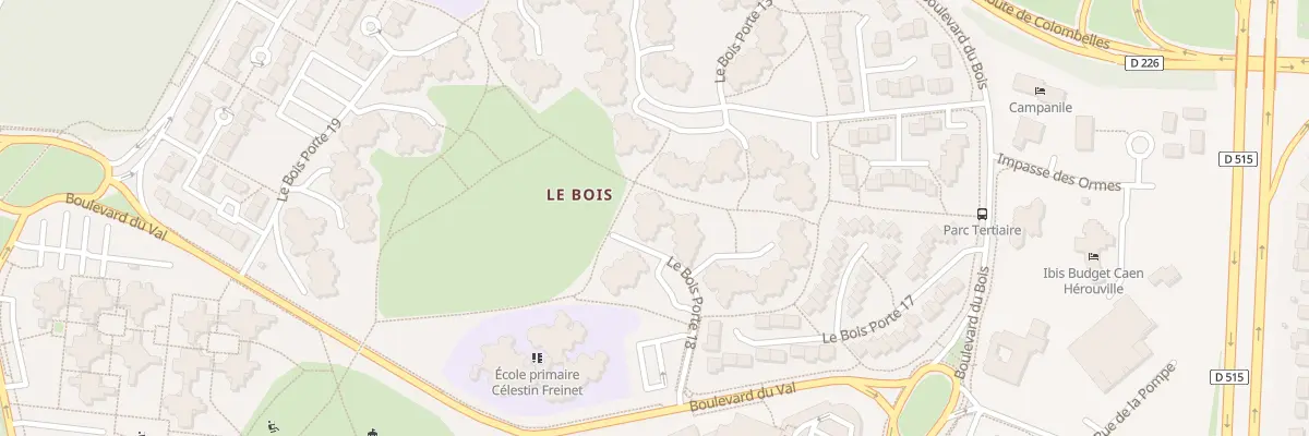 Plan du 1805 Vc Quartier du Bois à Hérouville-Saint-Clair
