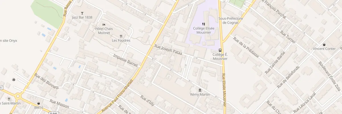 Plan du 16 Rue Joseph Pataa à Cognac