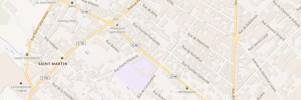 Plan du 93 Bd Oscar Planat à Cognac