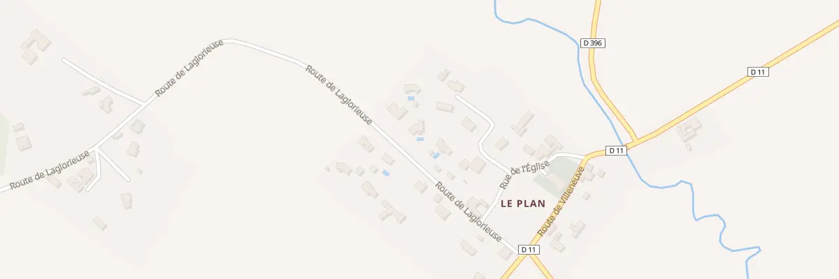 Plan du 174 Rte de Laglorieuse à Pujo-le-Plan