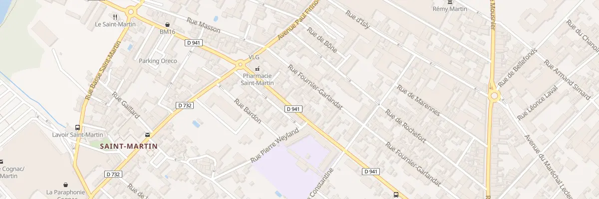 Plan du 75 Bd Oscar Planat à Cognac