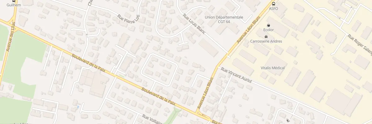Plan du 14 Rue Alphonse Daudet à Pau