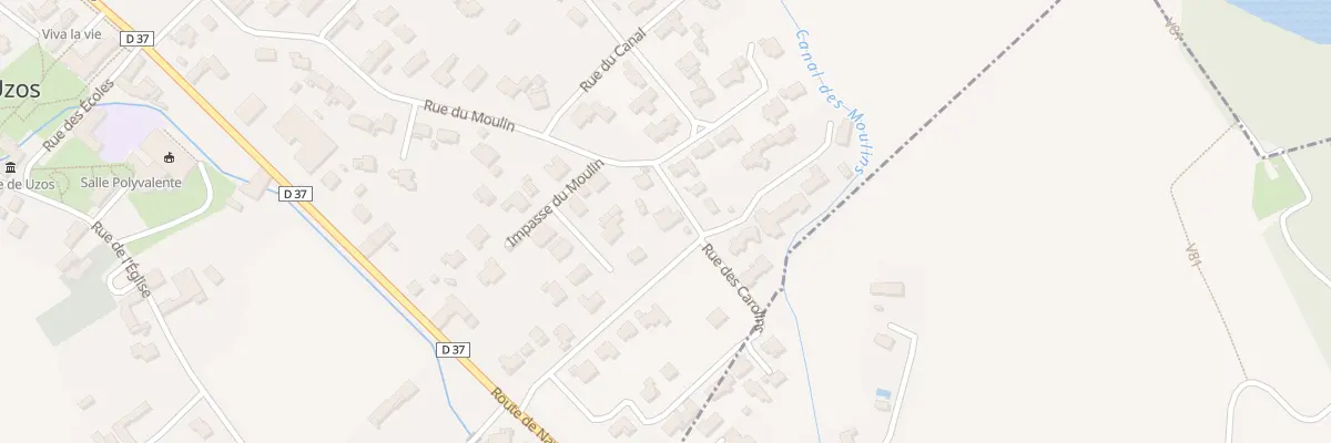 Plan du 28 Rue du Moulin à Uzos