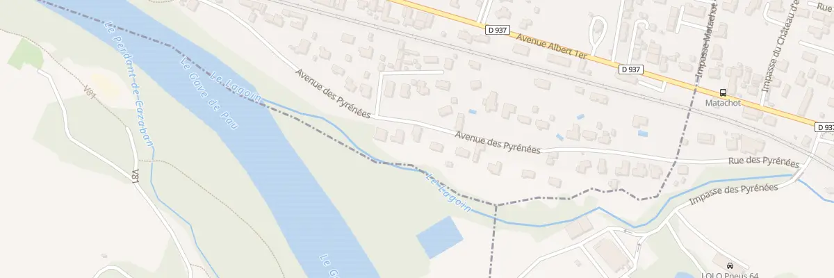 Plan du 6 Av des Pyrénées à Bizanos