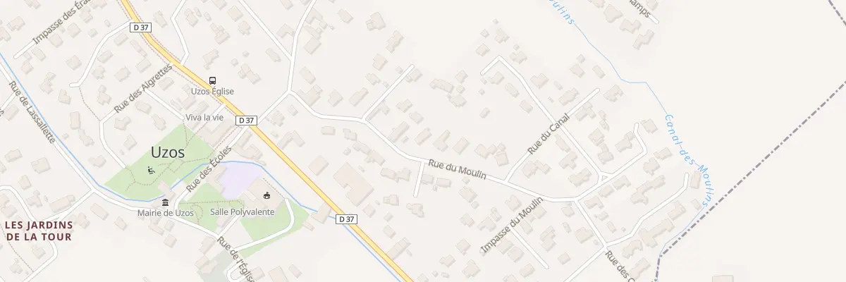 Plan du 9 Rue du Moulin à Uzos
