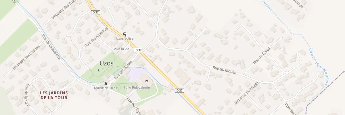 Plan du 2 Rue du Moulin à Uzos