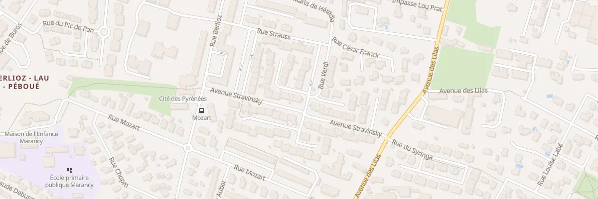Plan du 1 Rue Franz Schubert à Pau