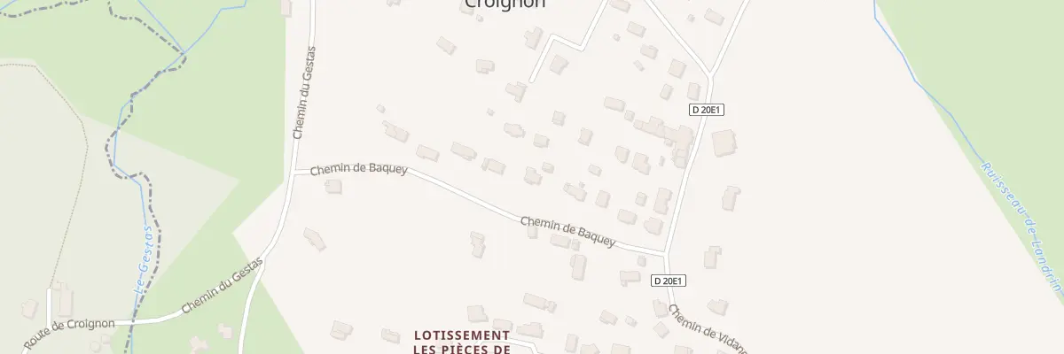 Plan du 18 Che de Baquey à Croignon