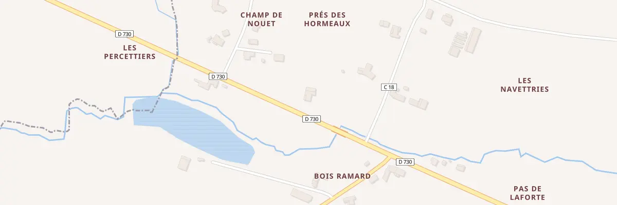 Plan du 1 D 730 Pre des Hormeaux à Chepniers