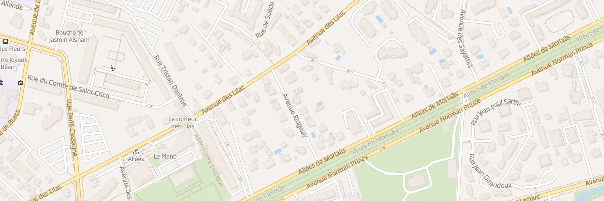 Plan du 10 Av Ridgway à Pau