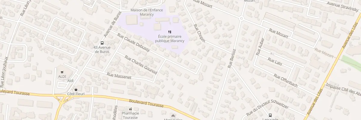 Plan du 8 Rue Claude Debussy à Pau