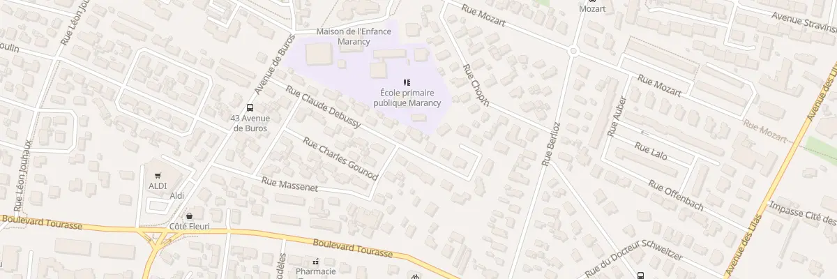 Plan du 10 Rue Claude Debussy à Pau