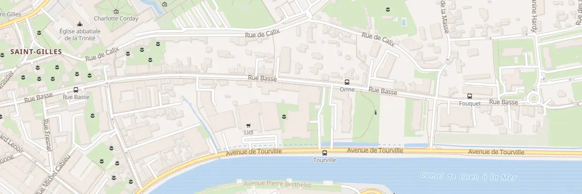 Plan du 94 Rue Basse à Caen