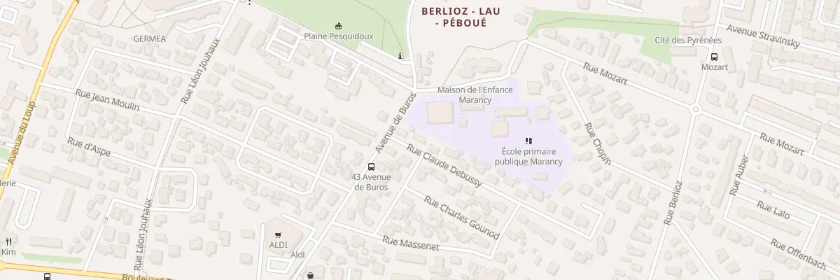 Plan du 26 Rue Claude Debussy à Pau