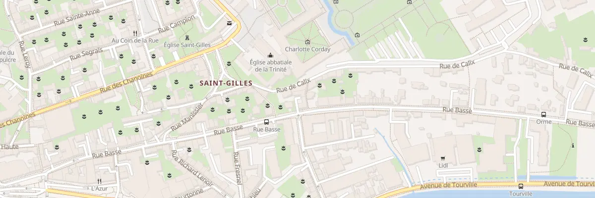 Plan du 93 Rue Basse à Caen