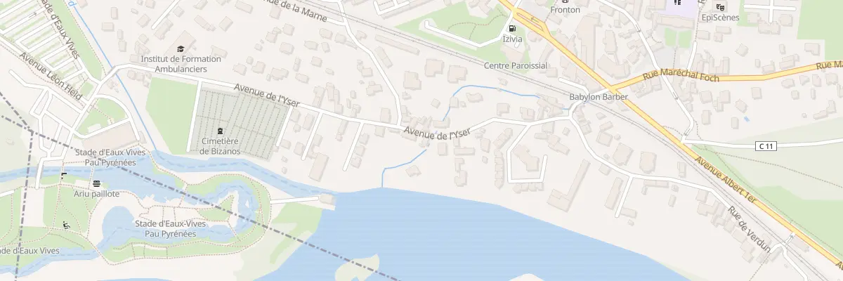 Plan du 15 Av de l’Yser à Bizanos