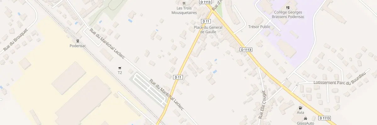 Plan du 23 Crs du General de Gaulle à Podensac