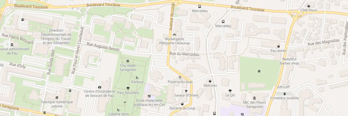 Plan du 2 Rue du Marcadau à Pau