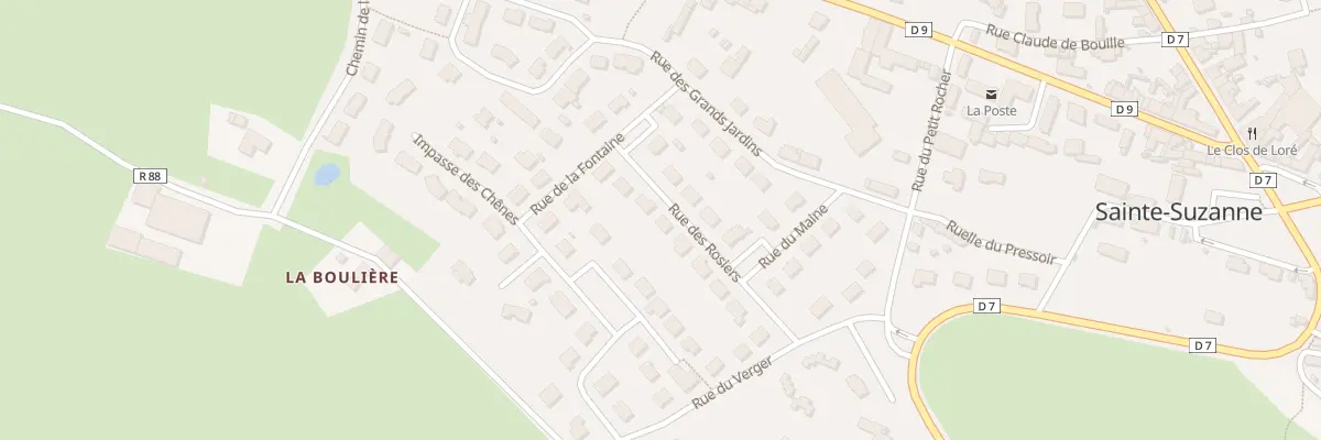 Plan du 9 Rue des Rosiers à Sainte-Suzanne-et-Chammes