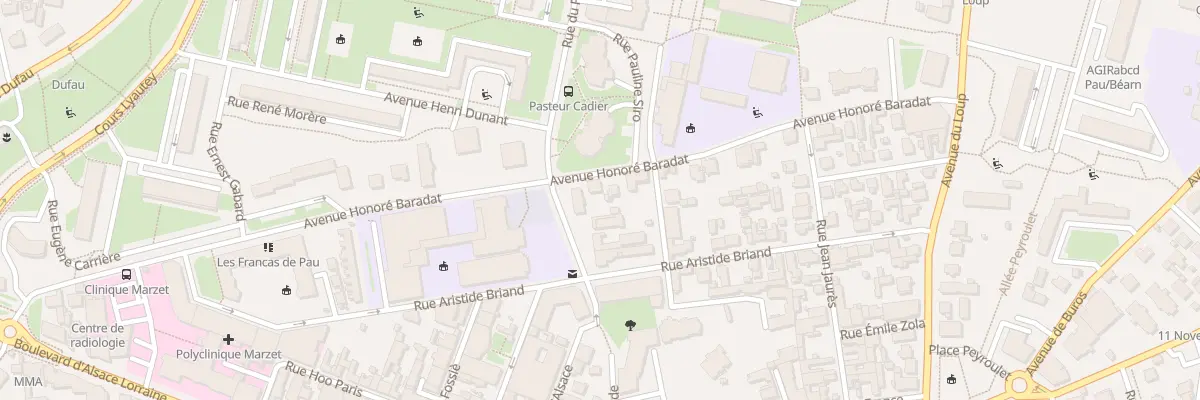 Plan du 23 Av Honoré Baradat à Pau