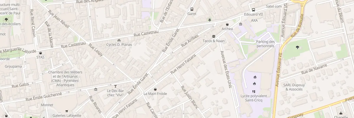 Plan du 29 Rue Emile Garet à Pau