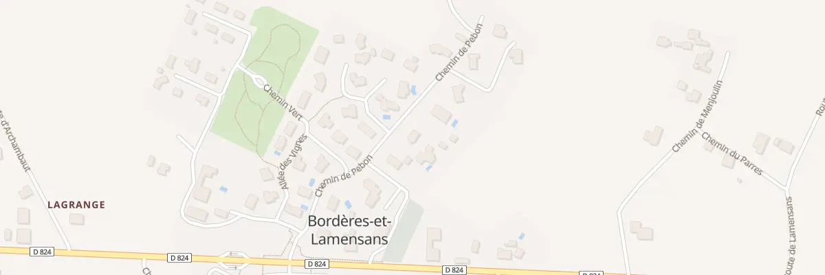 Plan du 216 Che de Pébon à Bordères-et-Lamensans