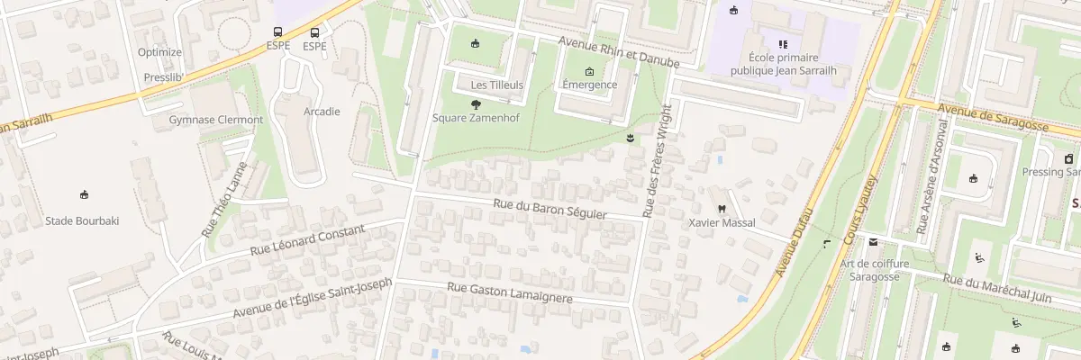 Plan du 18 Rue du baron Séguier à Pau