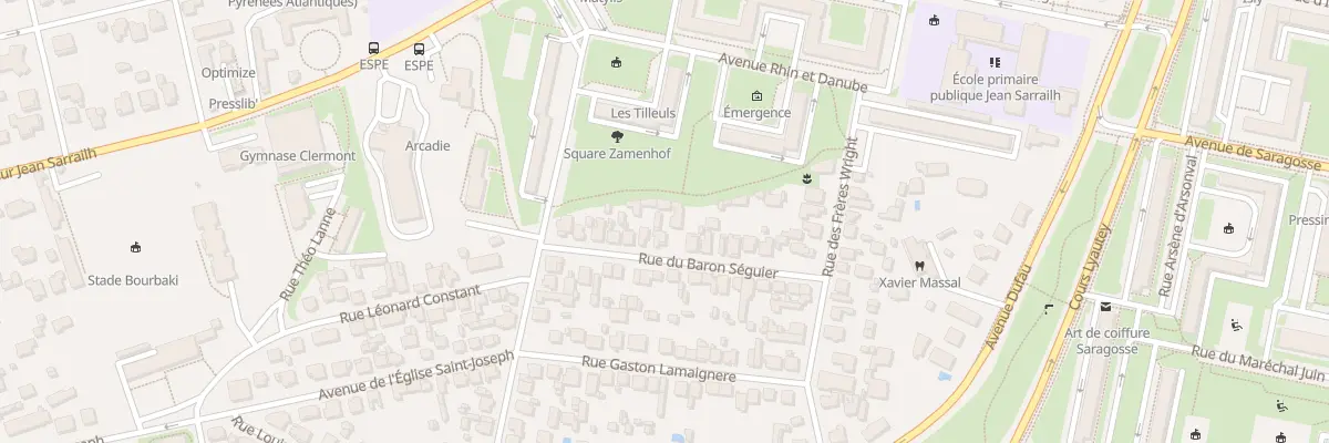 Plan du 22 Rue du baron Séguier à Pau