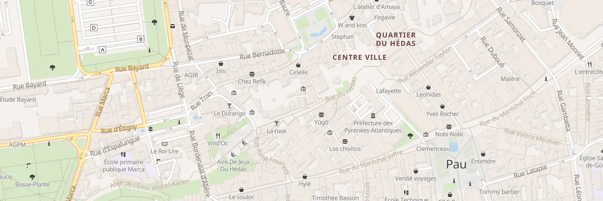 Plan du 3 Pas Parentoy à Pau