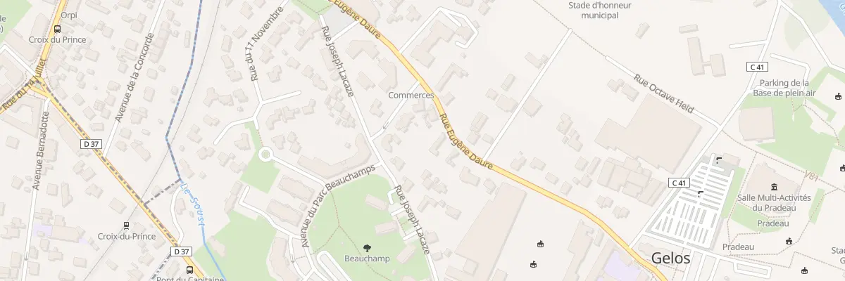 Plan du 16 Rue Eugene Daure à Gelos