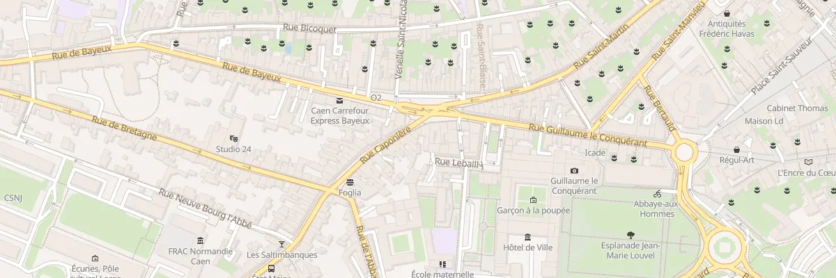 Plan du 5 Rue Caponière à Caen