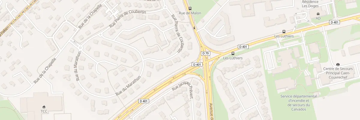 Plan du 16 Rue Pierre de Coubertin à Caen