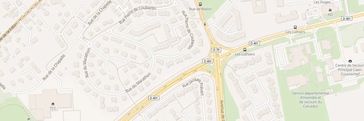 Plan du 12 Rue Pierre de Coubertin à Caen