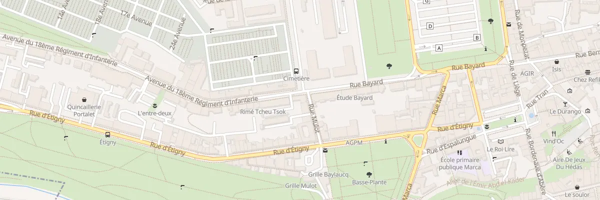 Plan du 1 Av du 18eme RI à Pau