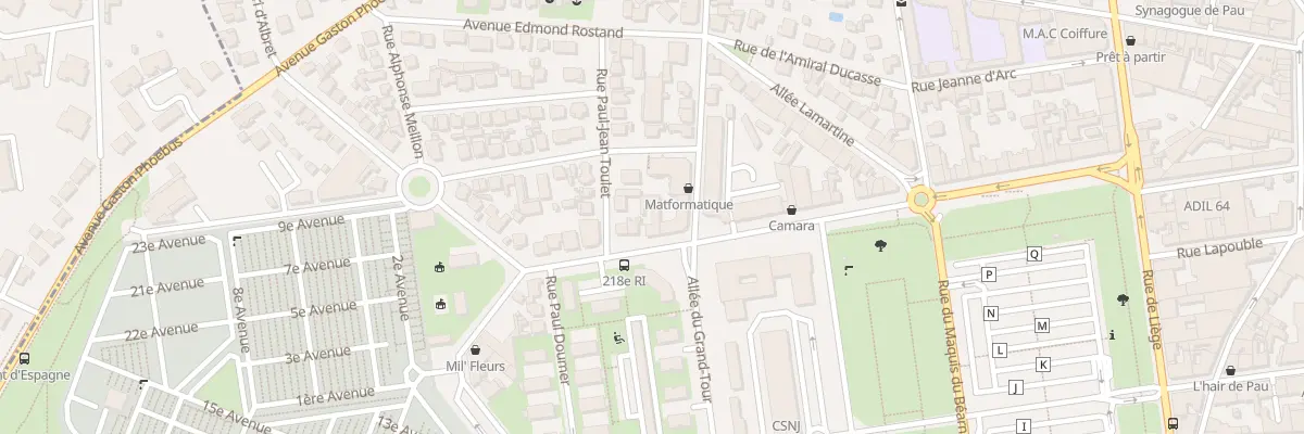 Plan du 4 Crs du 218ème RI à Pau