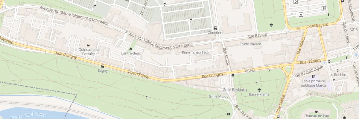 Plan du 15 Av du 18eme RI à Pau