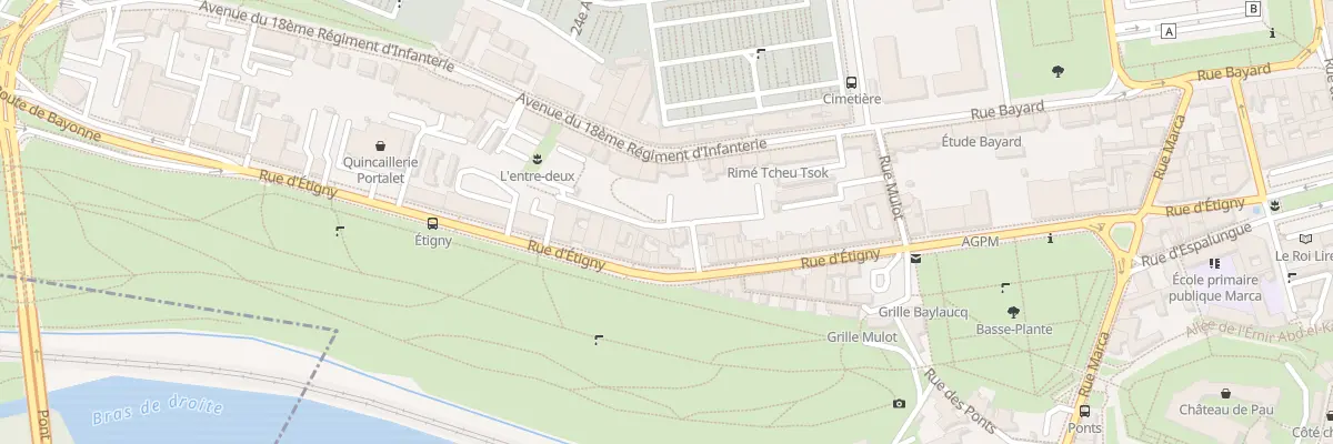 Plan du 19 Av du 18eme RI à Pau