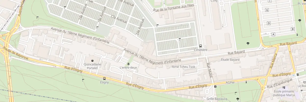 Plan du 12 Av du 18eme RI à Pau