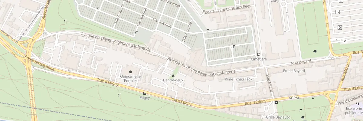 Plan du 18 Av du 18eme RI à Pau
