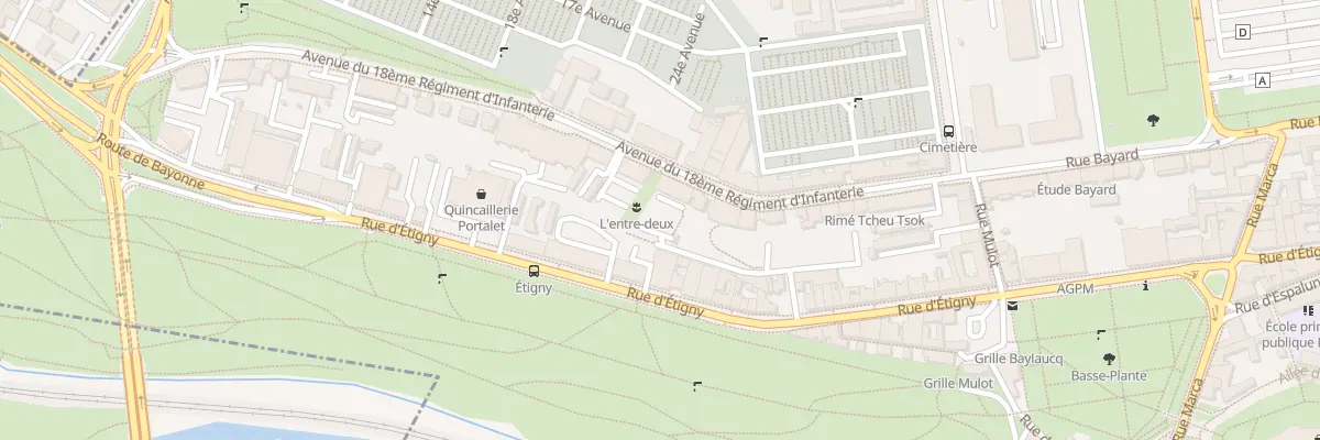 Plan du 25 Av du 18eme RI à Pau
