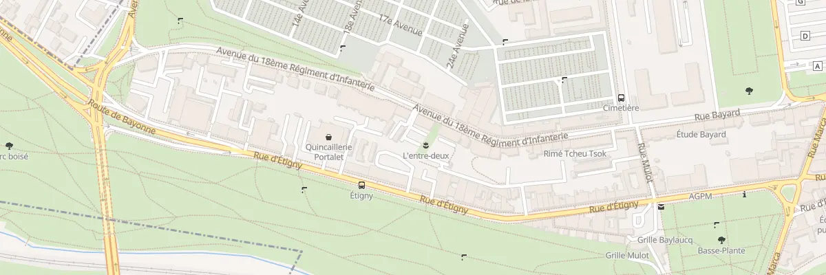 Plan du 29 Av du 18eme RI à Pau