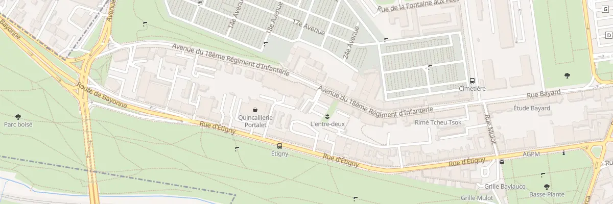 Plan du 31 Av du 18eme RI à Pau