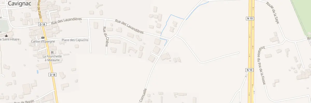 Plan de la Rue de la Cornuelle à Cavignac