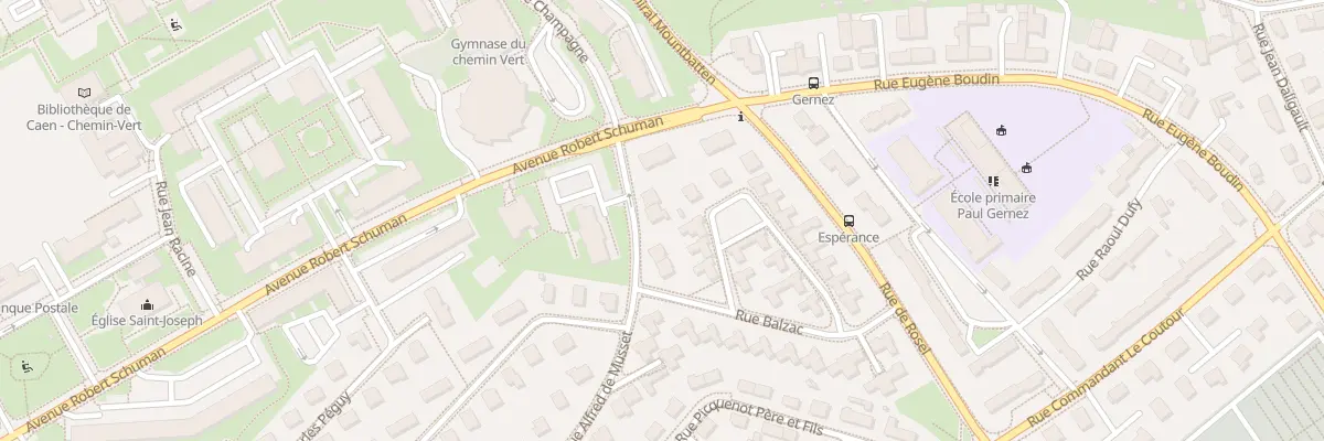 Plan du 5 Rue Alfred de Musset à Caen