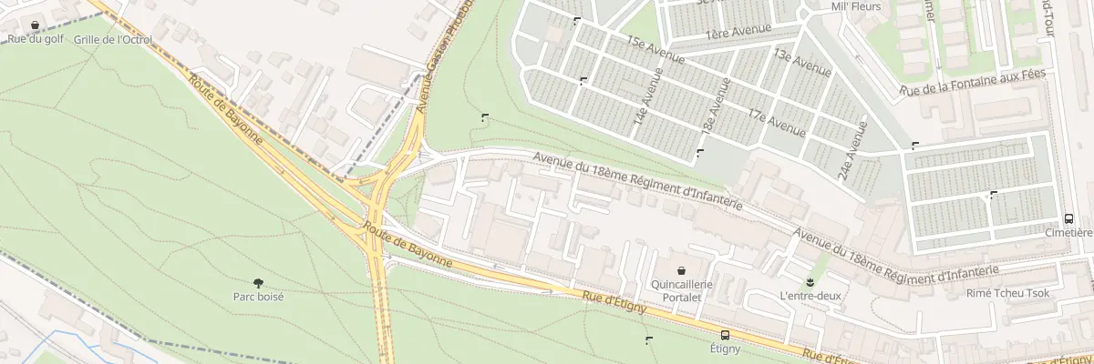 Plan du 51B Av du 18eme RI à Pau