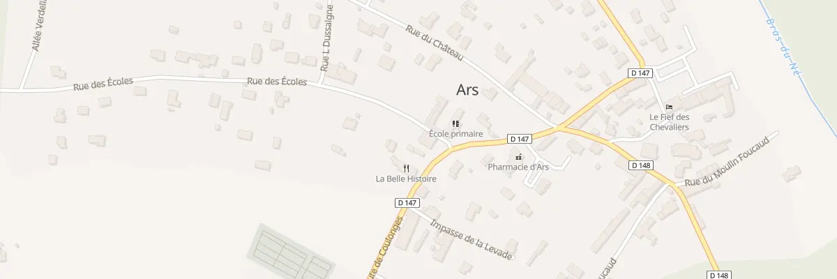 Plan du 1 Rue des Ecoles à Ars