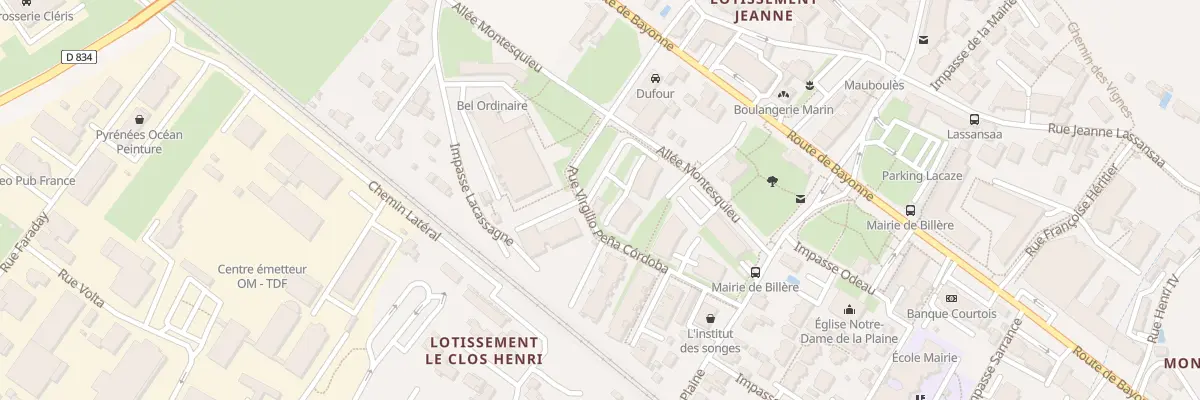 Plan du 10 Rue Virgilio Pena à Billère
