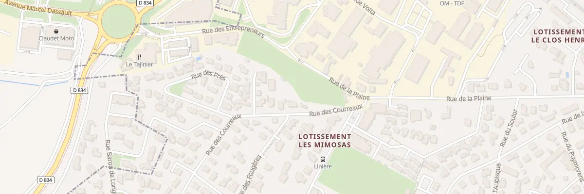 Plan du 6 Rue des Courreaux à Billère